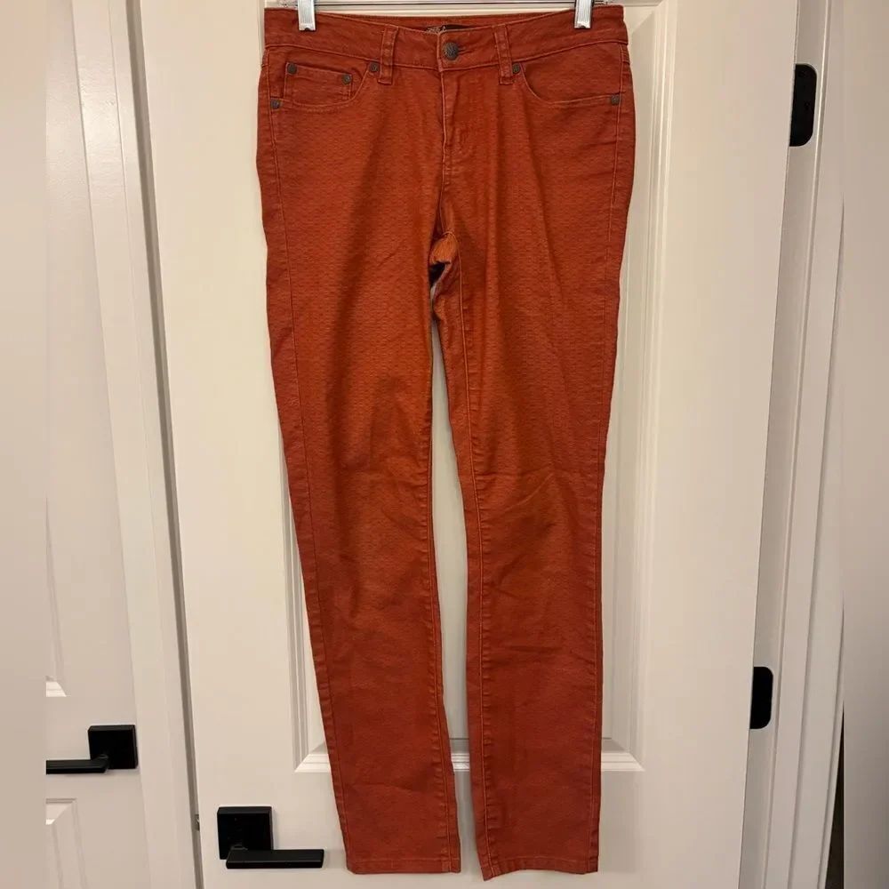 PRANA Skinny Stretch Hiking Organic Cotton Rust Denim W4KARA115 Women’s Size 2